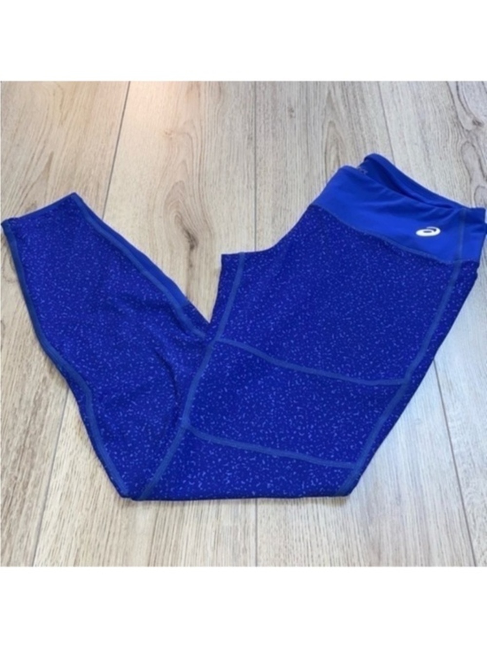 Asics motiondry Blue white Speckled Leggings tights
